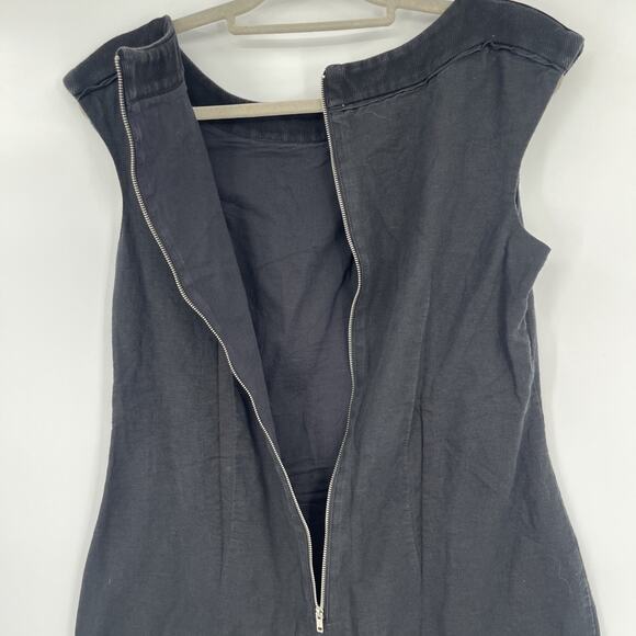 Spense Linen Blend Sheath Dress Sz 10 Grommet Witchy Modern Minimalist Y2K Edgy - Picture 9 of 11